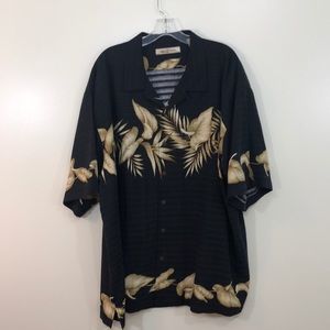 Tommy Bahama XXL Black Gold Silk Camp Shirt